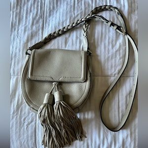 REBECCA MINKOFF GREY LEATHER CROSSBODY BAG